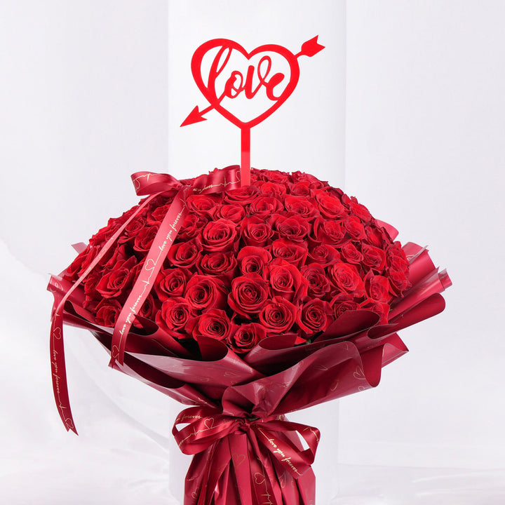 Valentines Flower Grand Bouquet | Red Love Topper