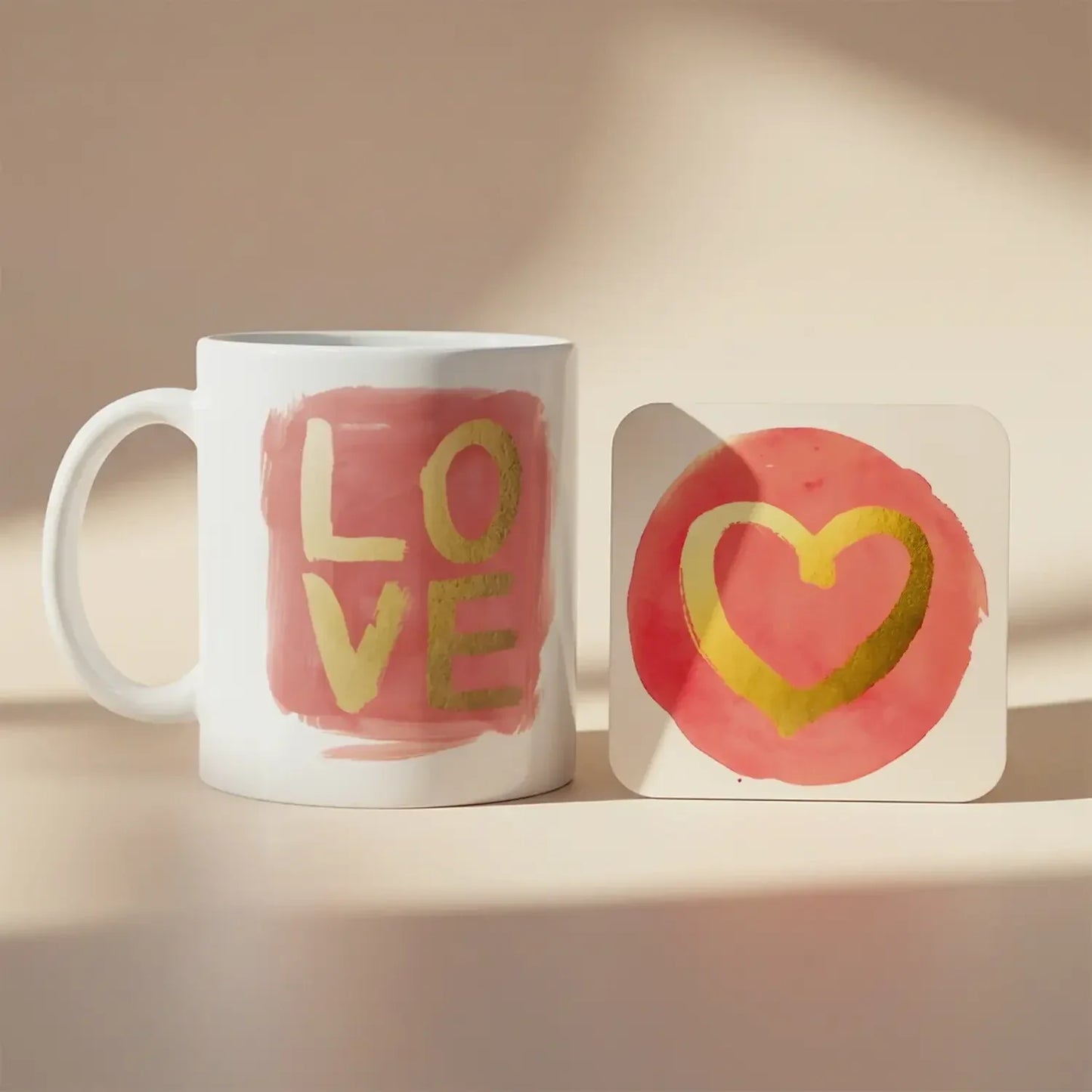 Romantic Love Mug and Coaster Set - Perfect Gift for Special Moments