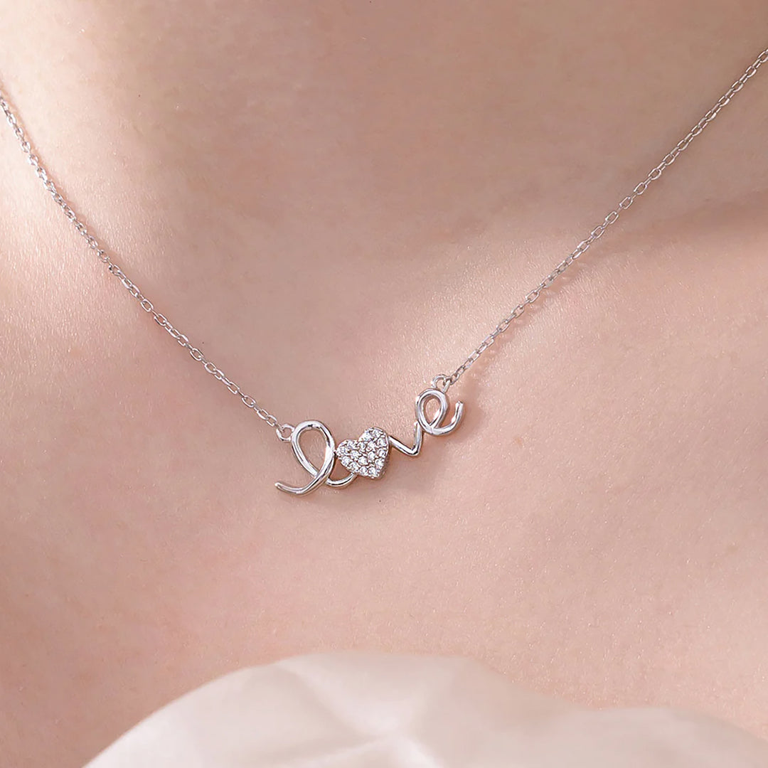 قلادة بريق الحب | فضة إسترلينية 925 أنيقة مع قلب زركونيا مكعب