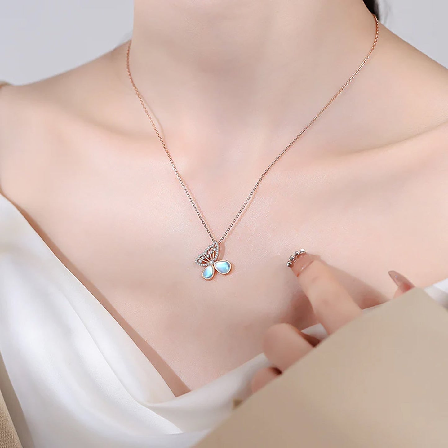 Luna Bloom Butterfly Necklace | 925 Sterling Silver by Signature