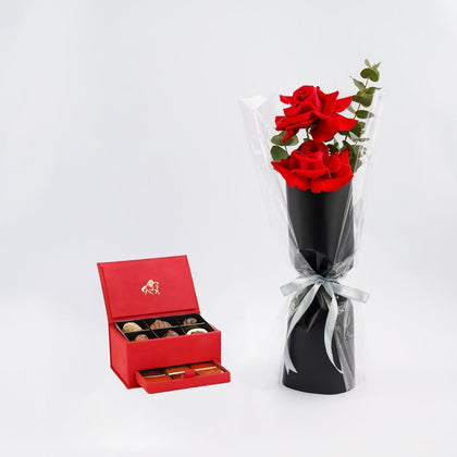 Luxurious Godiva Chocolate with Red Rose