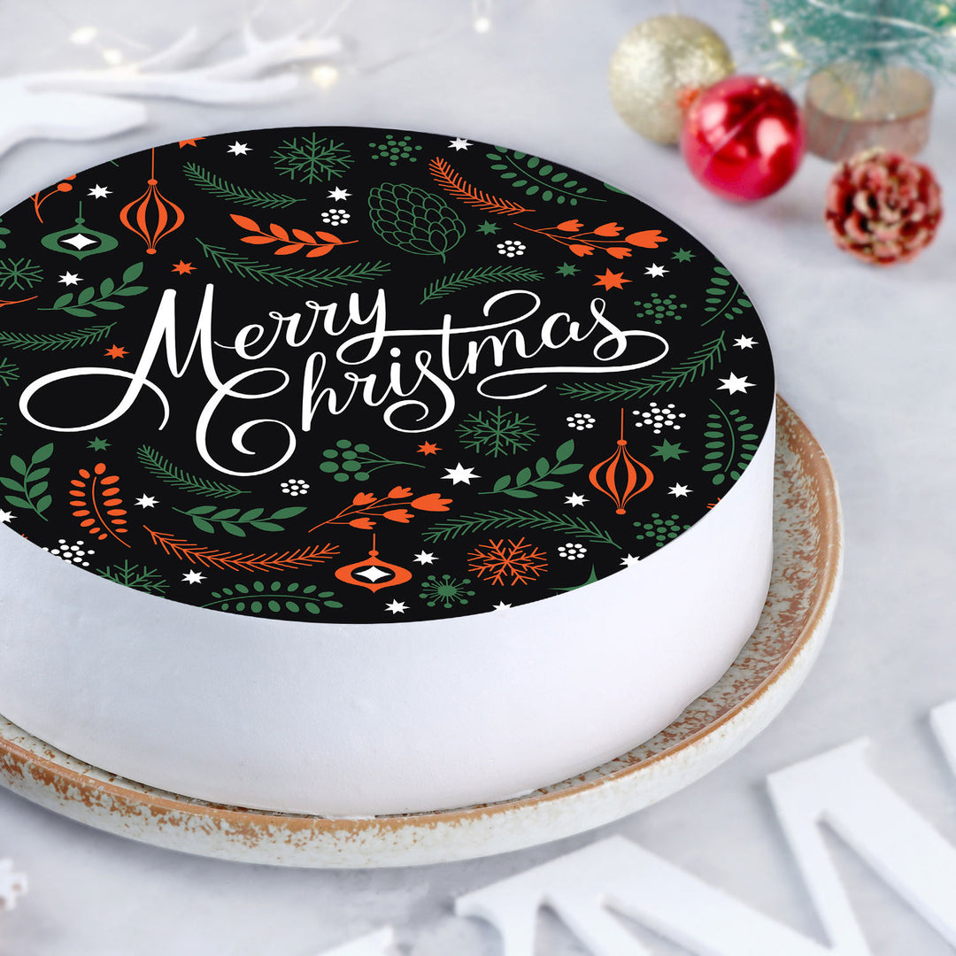 كعكة عيد ميلاد مجيد بالأناناس والشوكولاتة - نصف كجم من البهجة