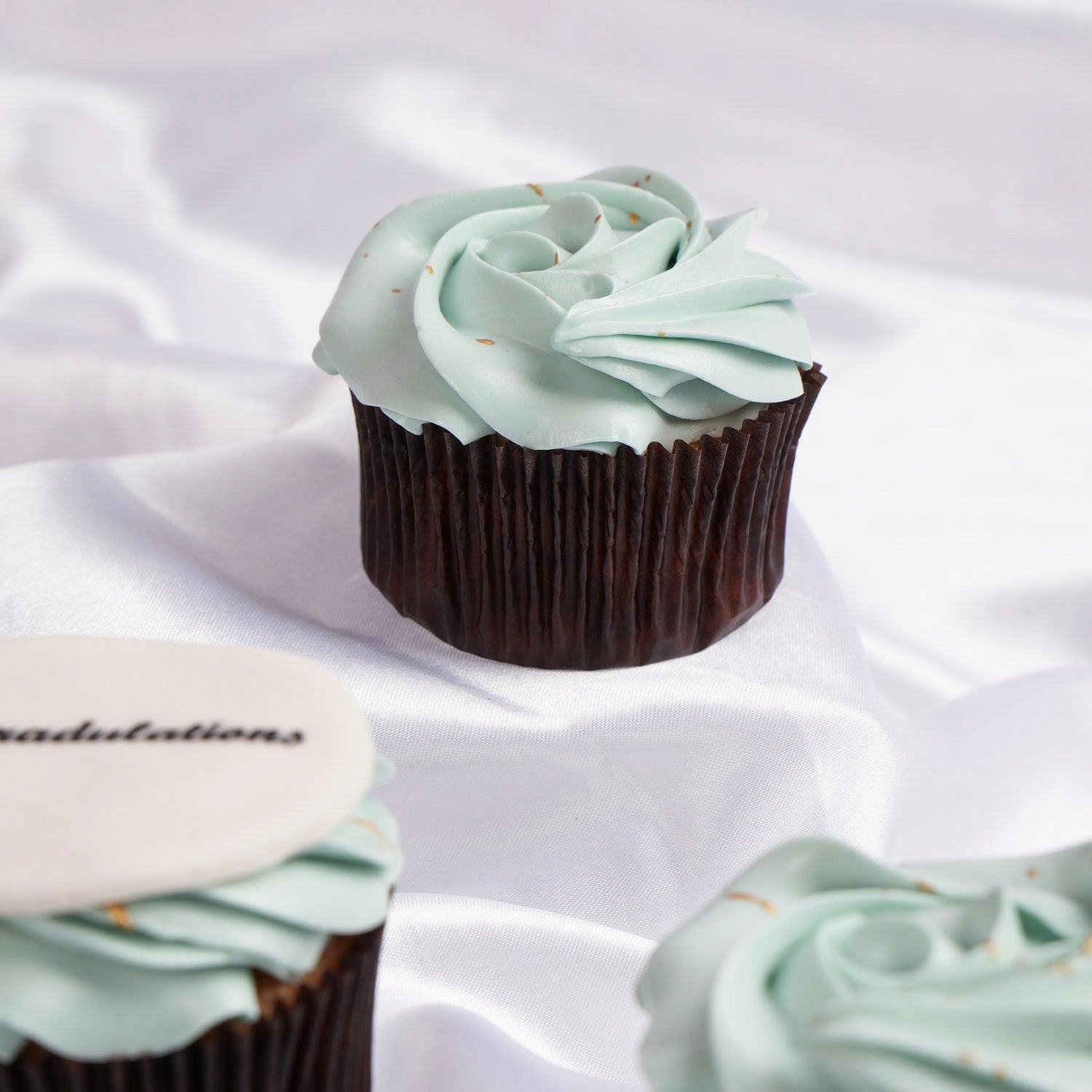 Mint Rosette Celebrations Cup Cake