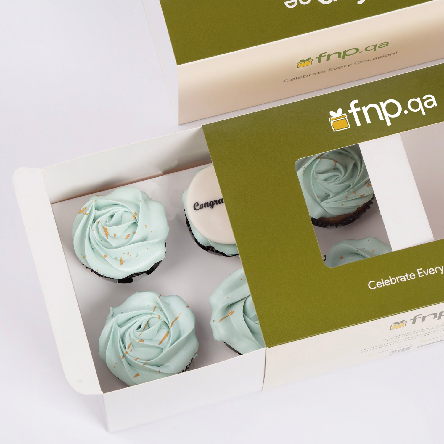 Mint Rosette Celebrations Cup Cake