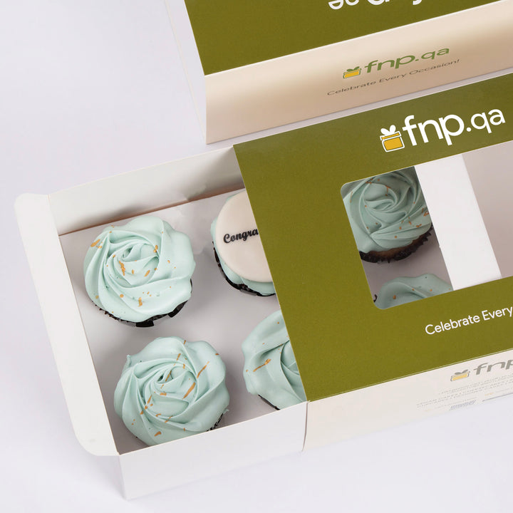 Mint Rosette Celebrations Cup Cake