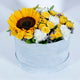 Elegant Round Floral Arrangement with Sunflower and Roses