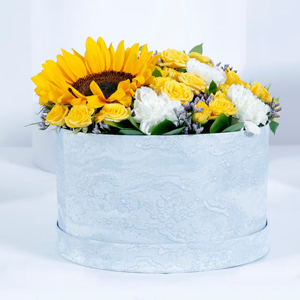 Mix Flowers Round Shape Arrangement