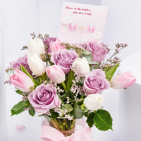 Mom Tender Love Rose And Tulips