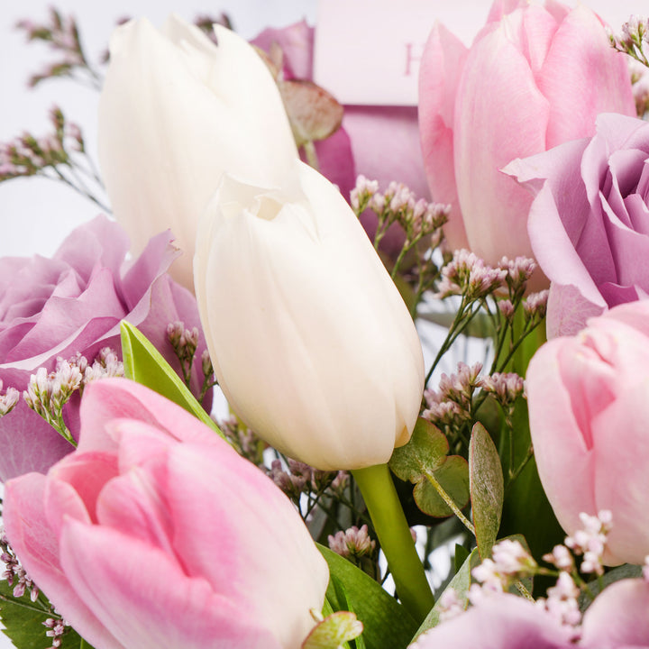 Mom Tender Love Rose And Tulips