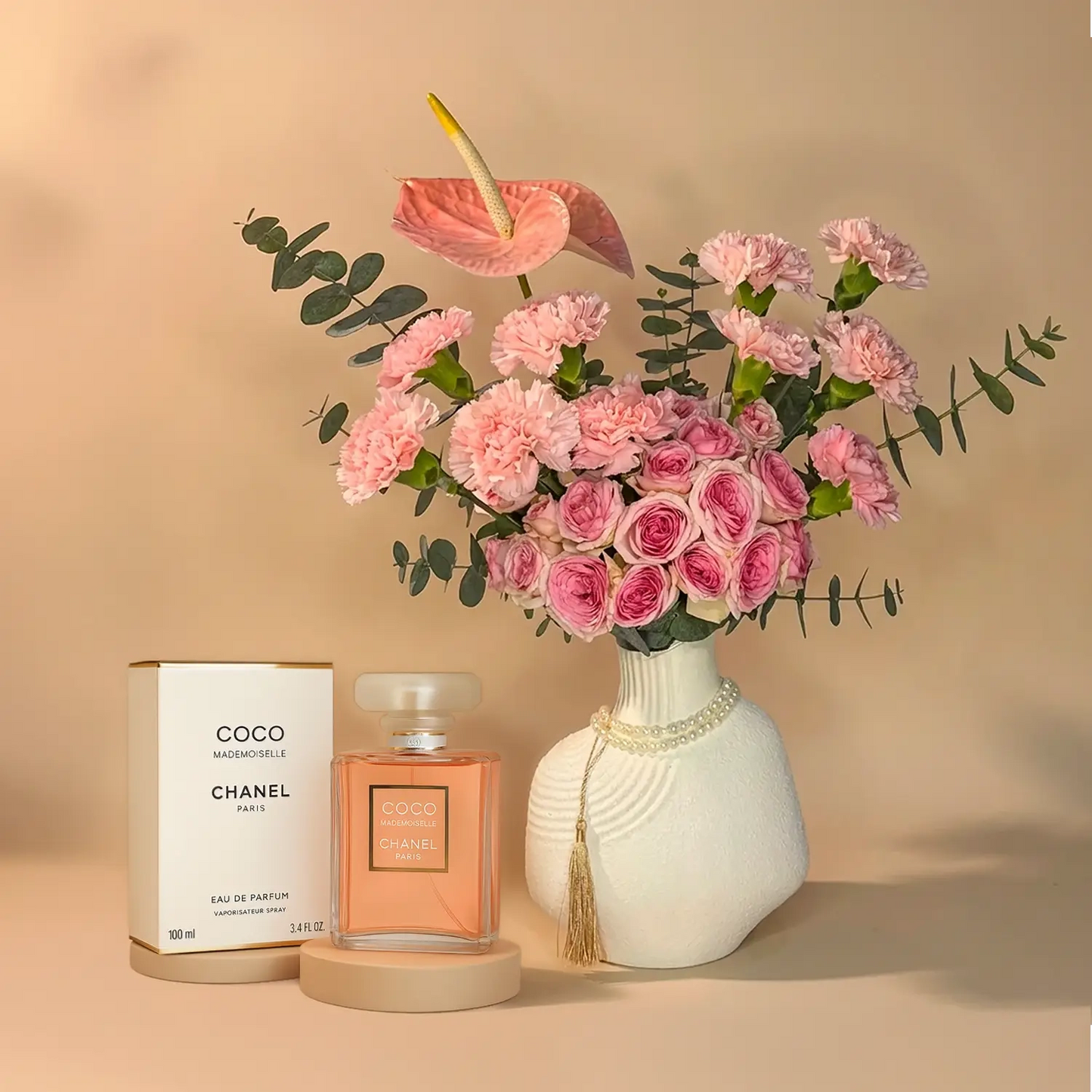 Exquisite Mom’s Signature Bloom Arrangement with Chanel Perfume