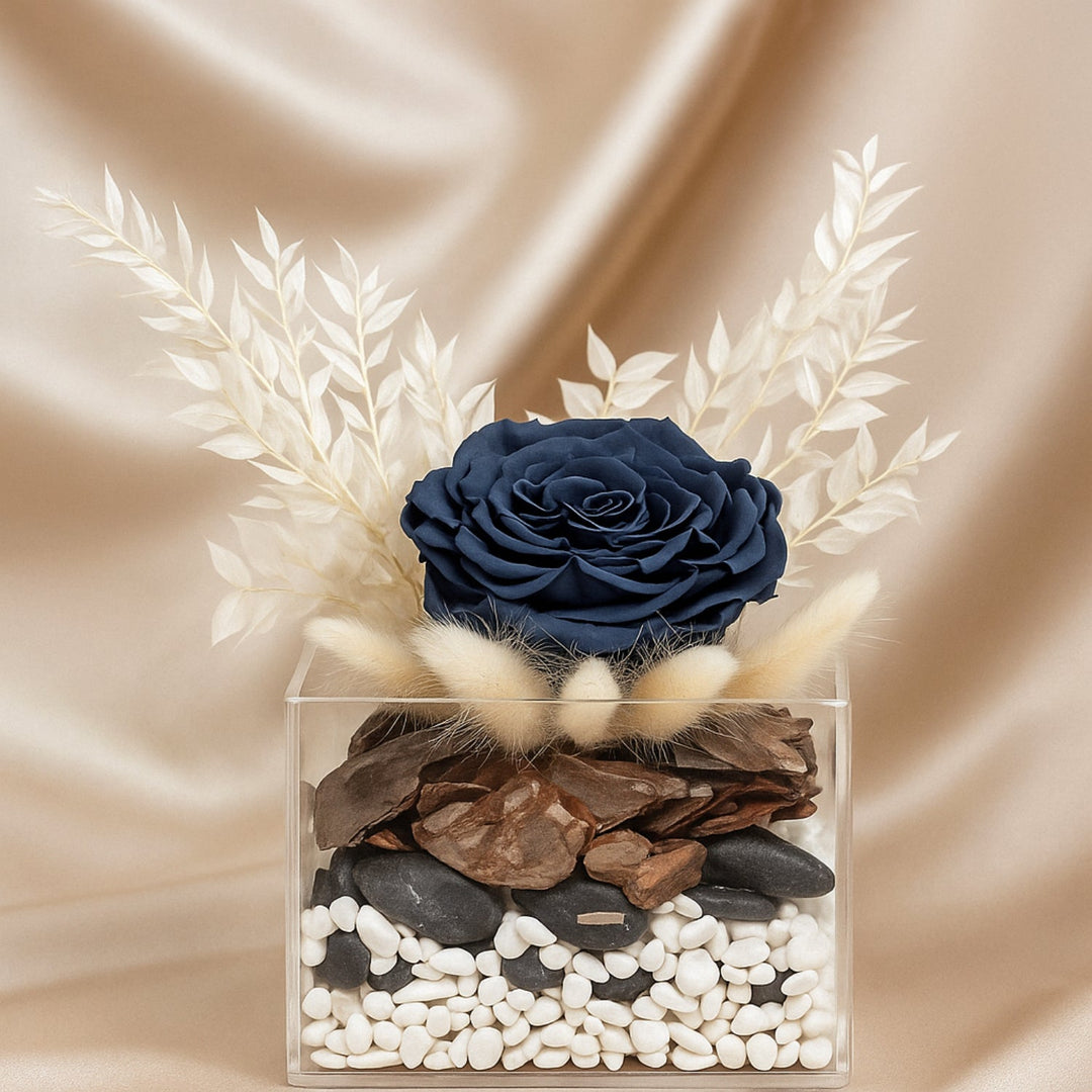 تنسيق صندوق أكريليك وردة أحادية اللون الأنيقة