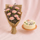 Carnation Bouquet & Chocolate Cake For MOM