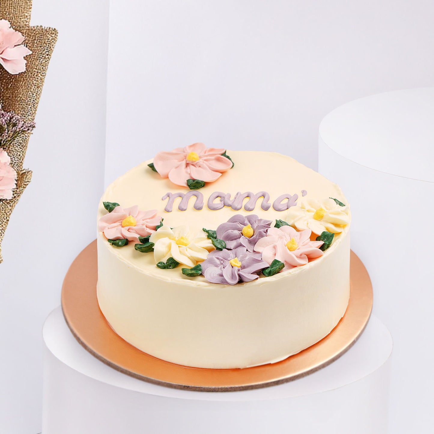 Carnation Bouquet & Chocolate Cake For MOM