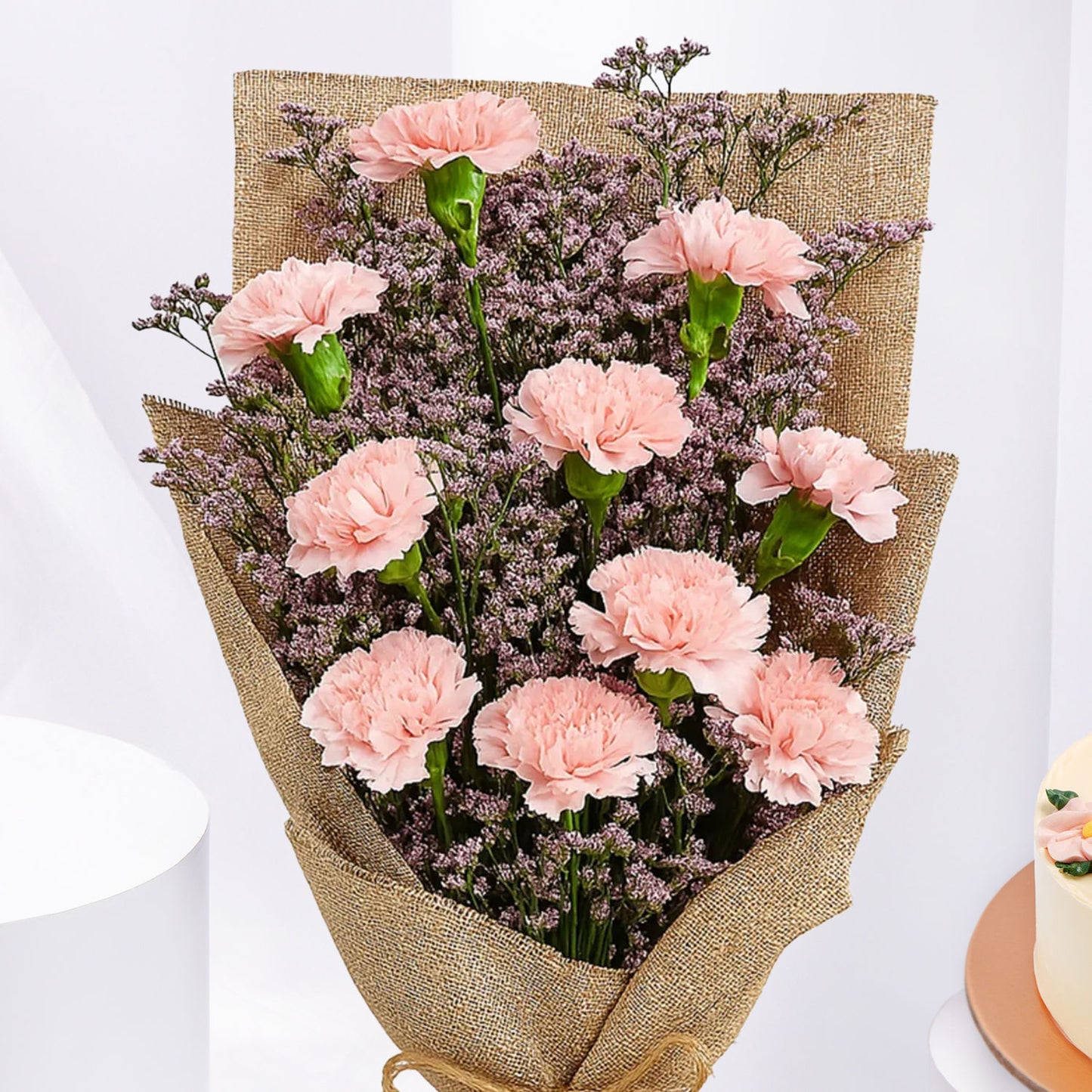 Carnation Bouquet & Chocolate Cake For MOM