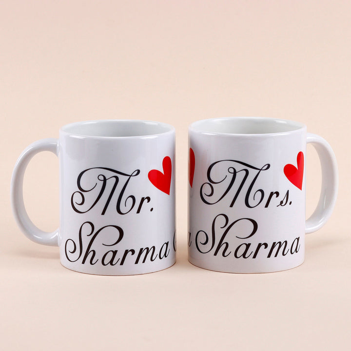 Mr & Mrs Personalized Ceramic Mug Set - Perfect Gift for Couples