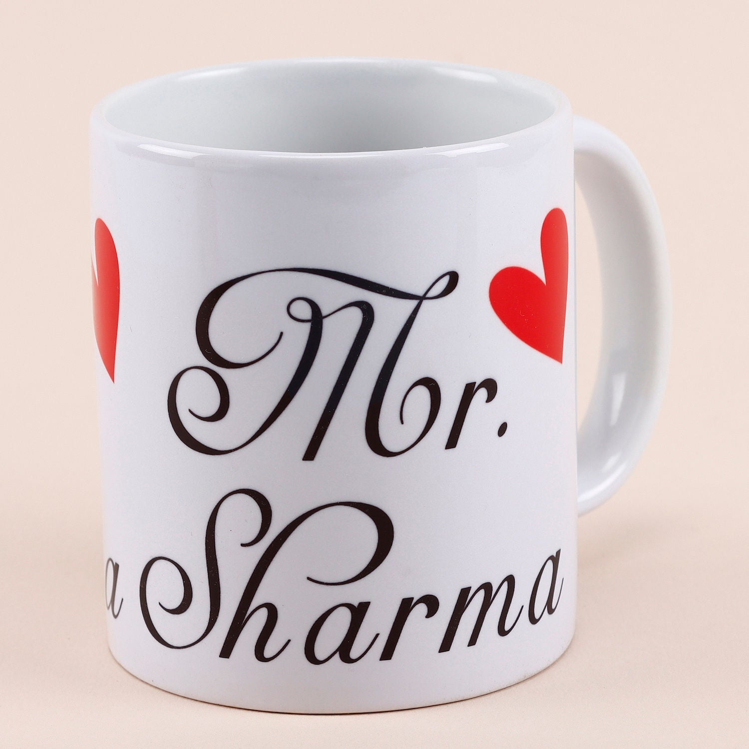 Mr & Mrs Personalised White Mug Set