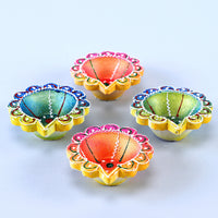 Elegant Multi-Color Diyas Set with Premium Cashews and Ferrero Rocher Chocolates