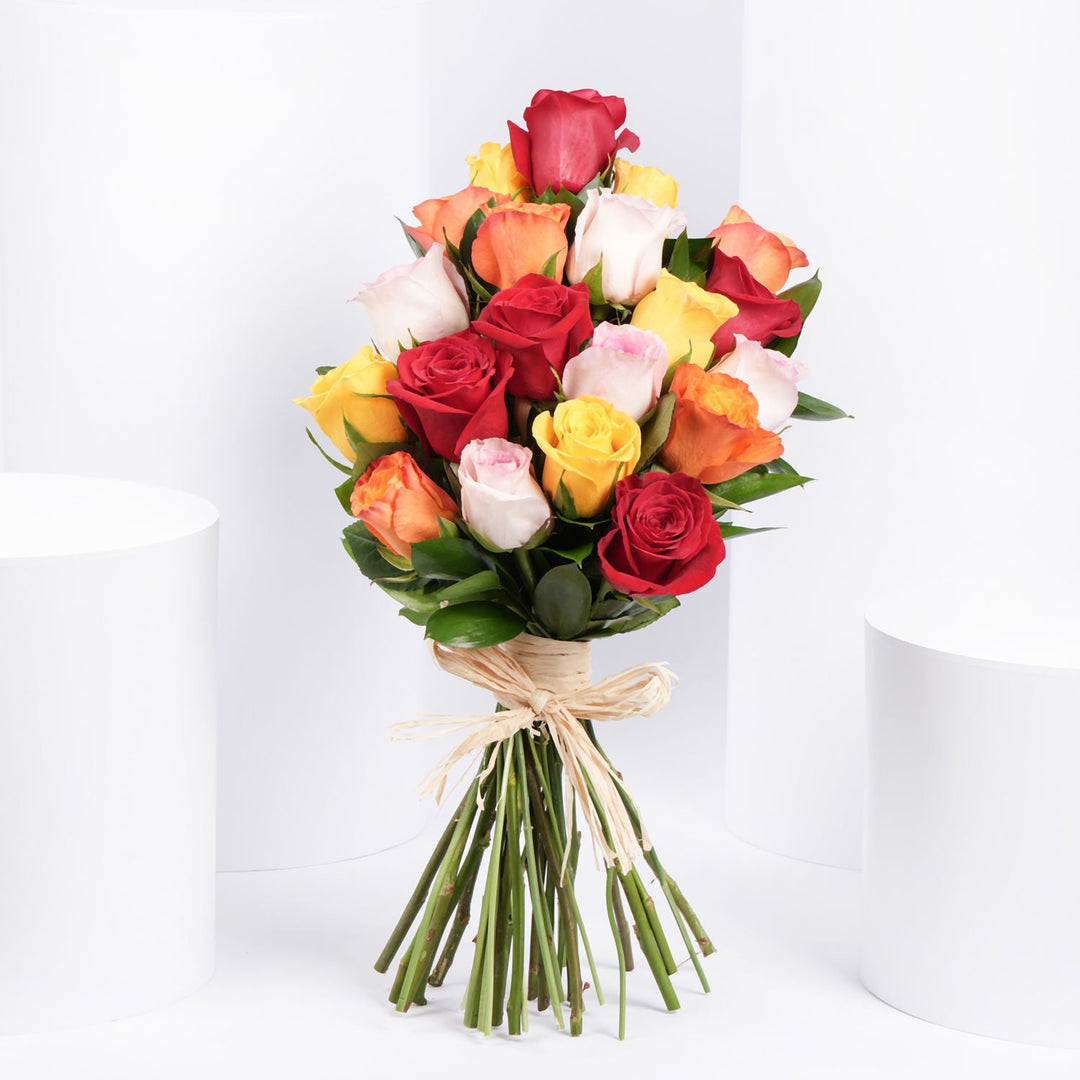 Vibrant Multicolor Rose Bouquet: A Symphony of Love