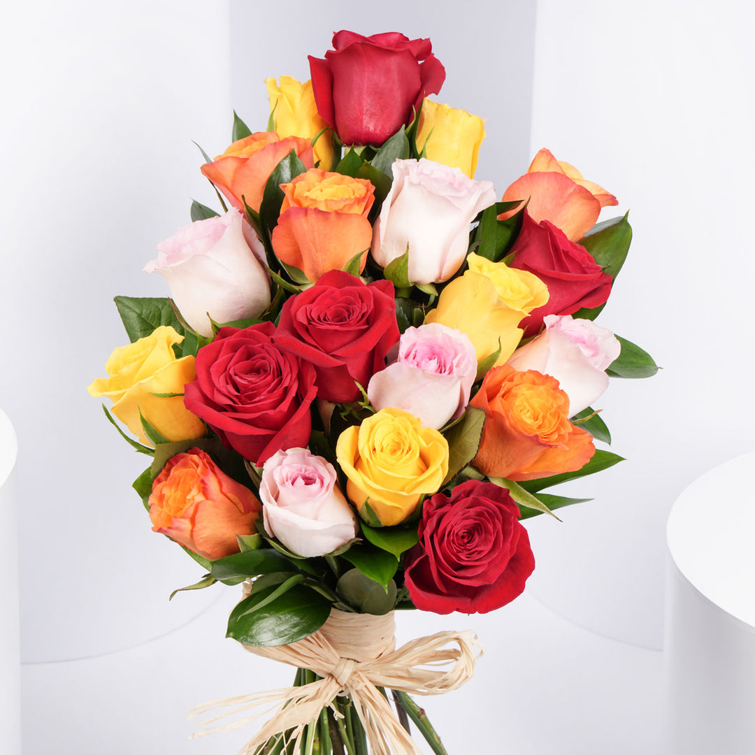 Vibrant Multicolor Rose Bouquet: A Symphony of Love