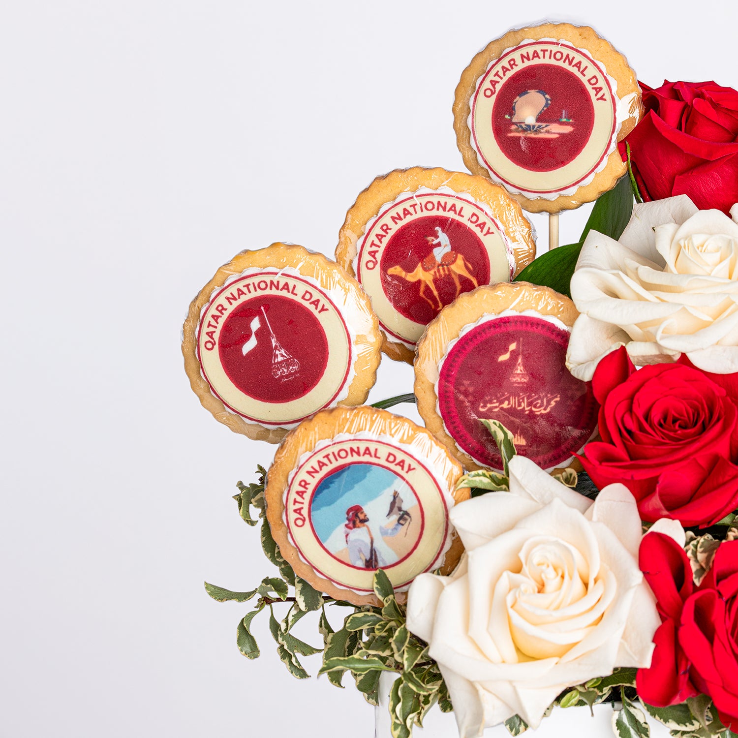 National Day Roses & Cookies Box