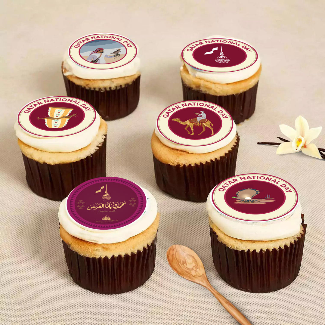 احتفل باليوم الوطني القطري مع كب كيك فانيليا لذيذ