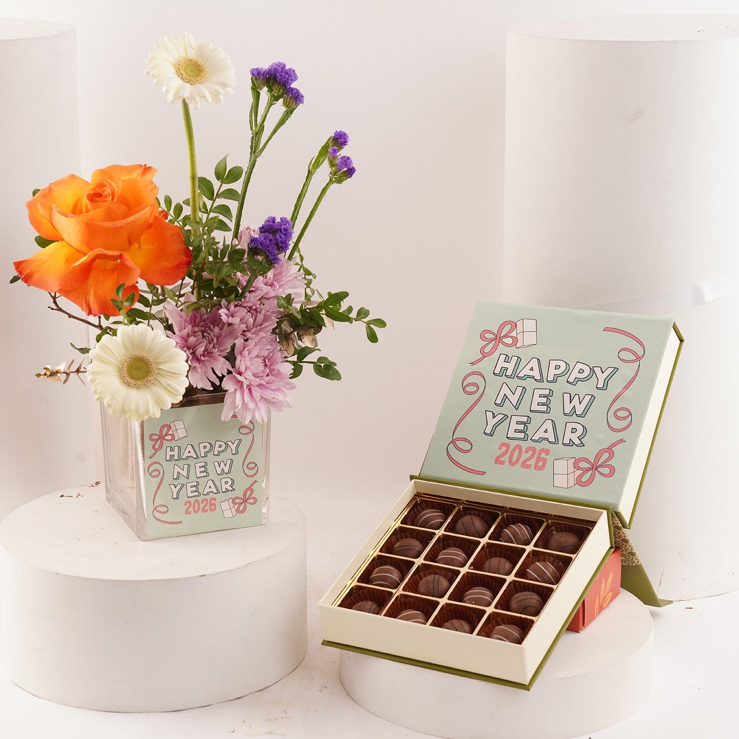 Festive New Year Floral & Chocolate Delight