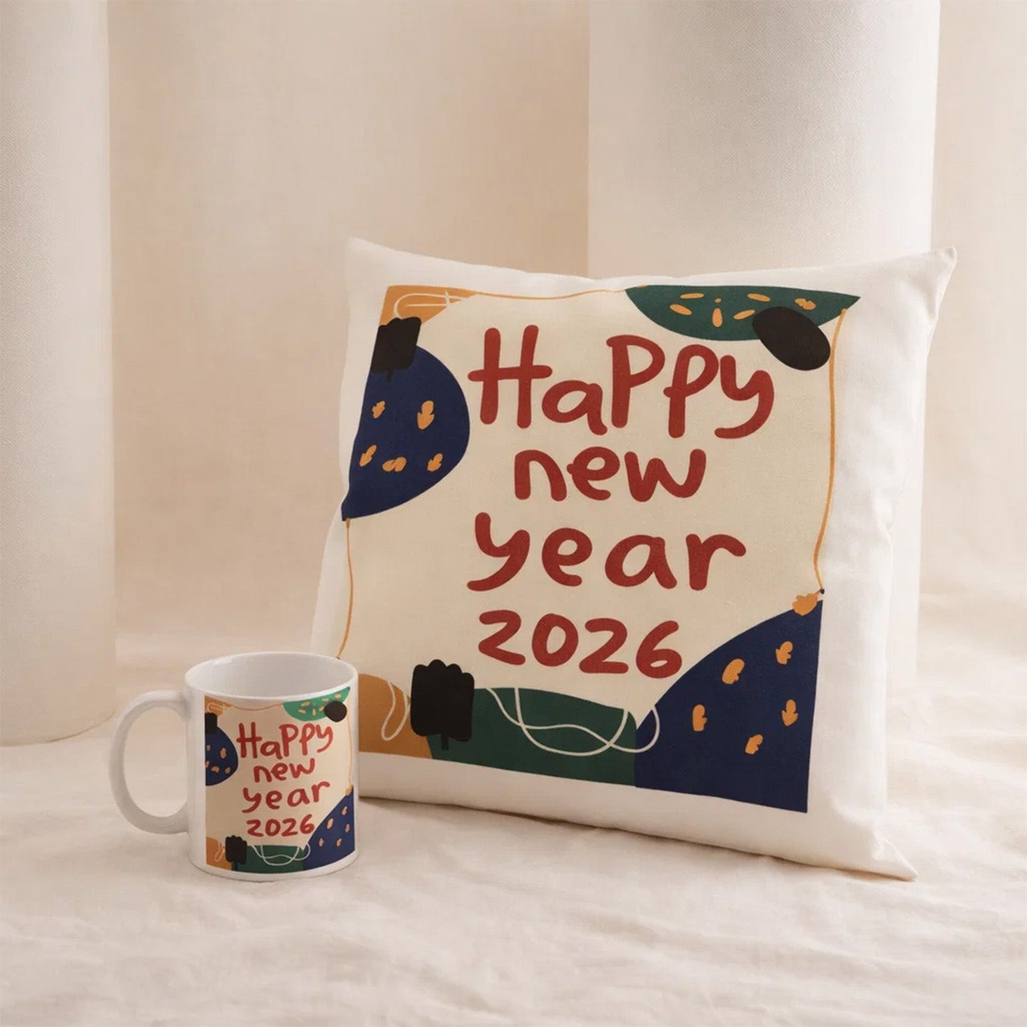 Celebrate New Year 2026 with Keepsake Cushion & Mug Gift Set
