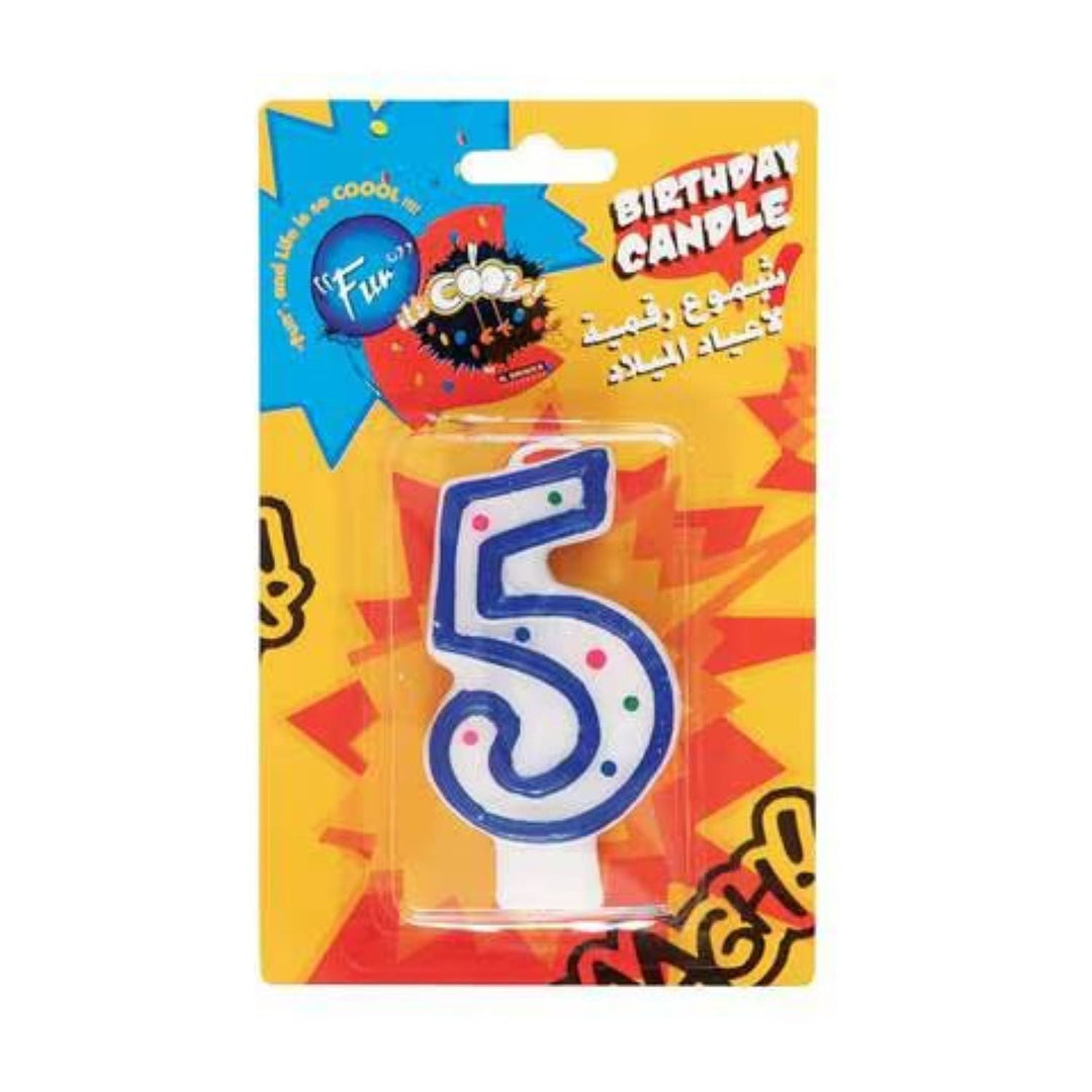 شمعة عيد ميلاد رقم 5 زاهية - مثالية للاحتفالات