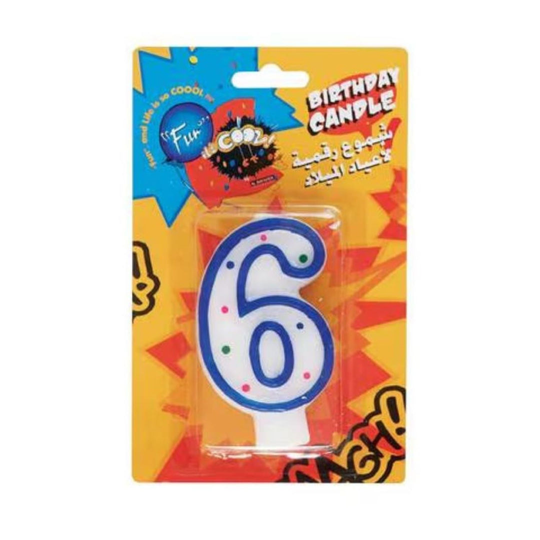 Vibrant Numeral 6 Birthday Candle for Celebrations