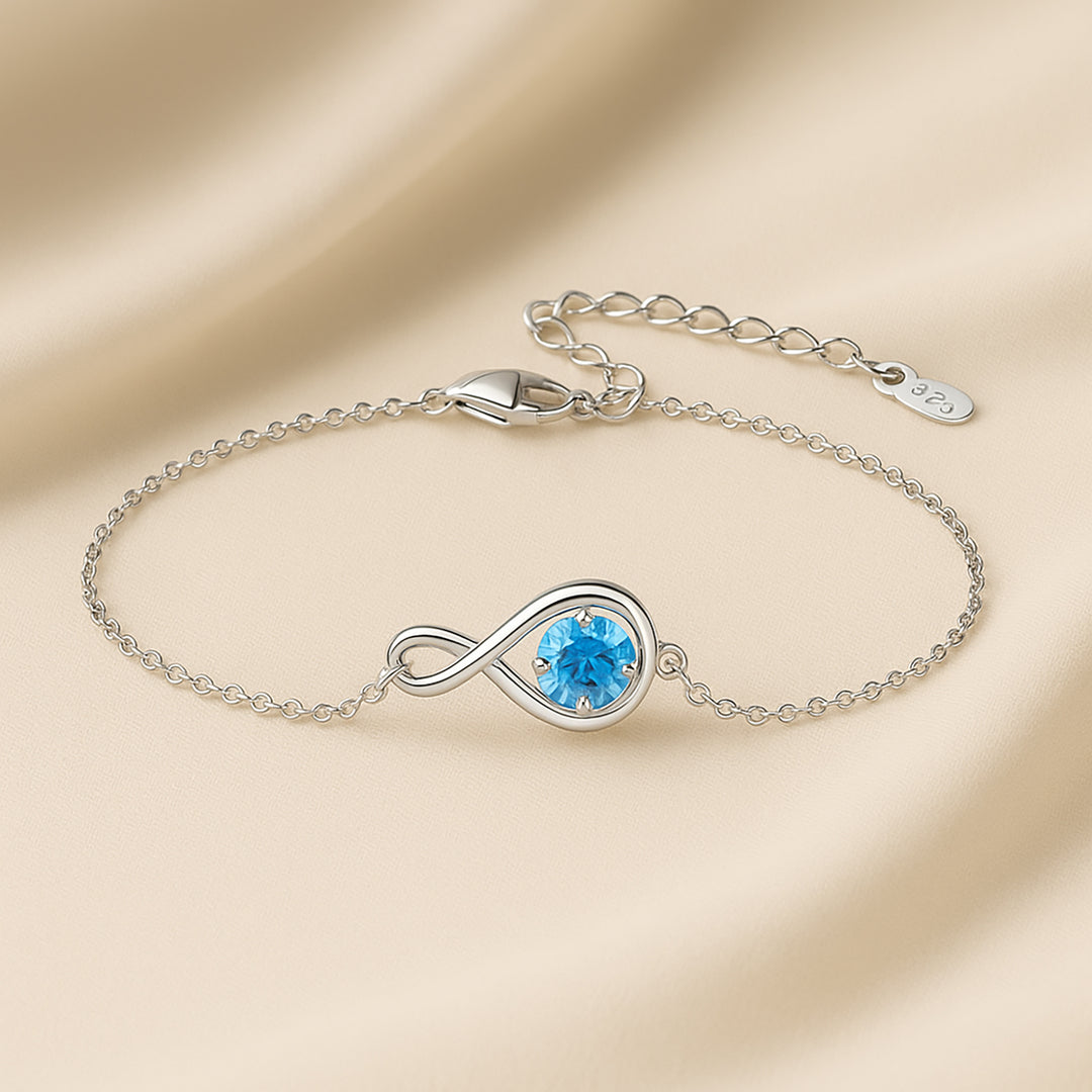 سوار أوقيانوس جلو الفضي بحجر كريم أزرق