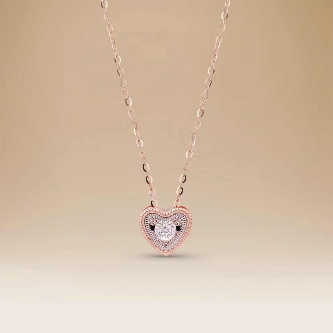 قلادة أومنيا أوريا ذهب أبيض عيار 18 مع قلادة ماسية