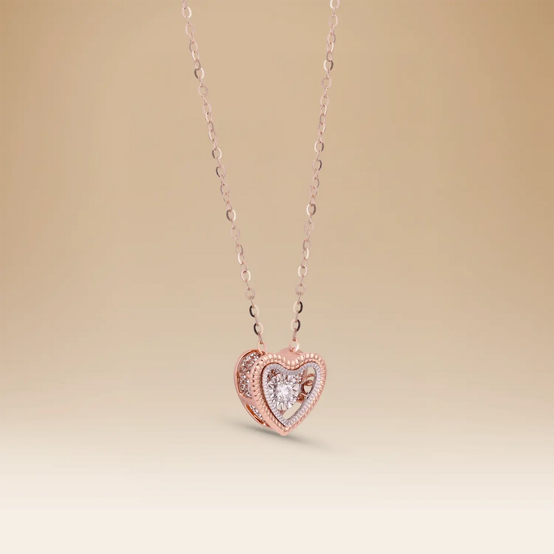 قلادة أومنيا أوريا ذهب أبيض عيار 18 مع قلادة ماسية