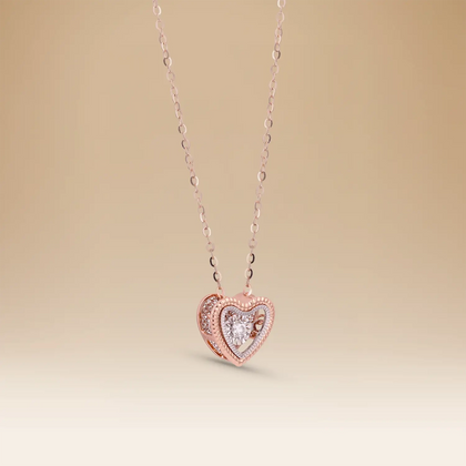 قلادة أومنيا أوريا ذهب أبيض عيار 18 مع قلادة ماسية