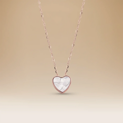 قلادة أومنيا أوريا ذهب أبيض عيار 18 مع قلادة ماسية