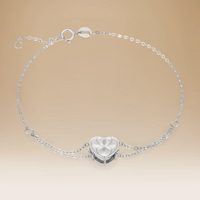 Elegant Omnia Heart Bracelet in 18K White Gold with Diamond Accent
