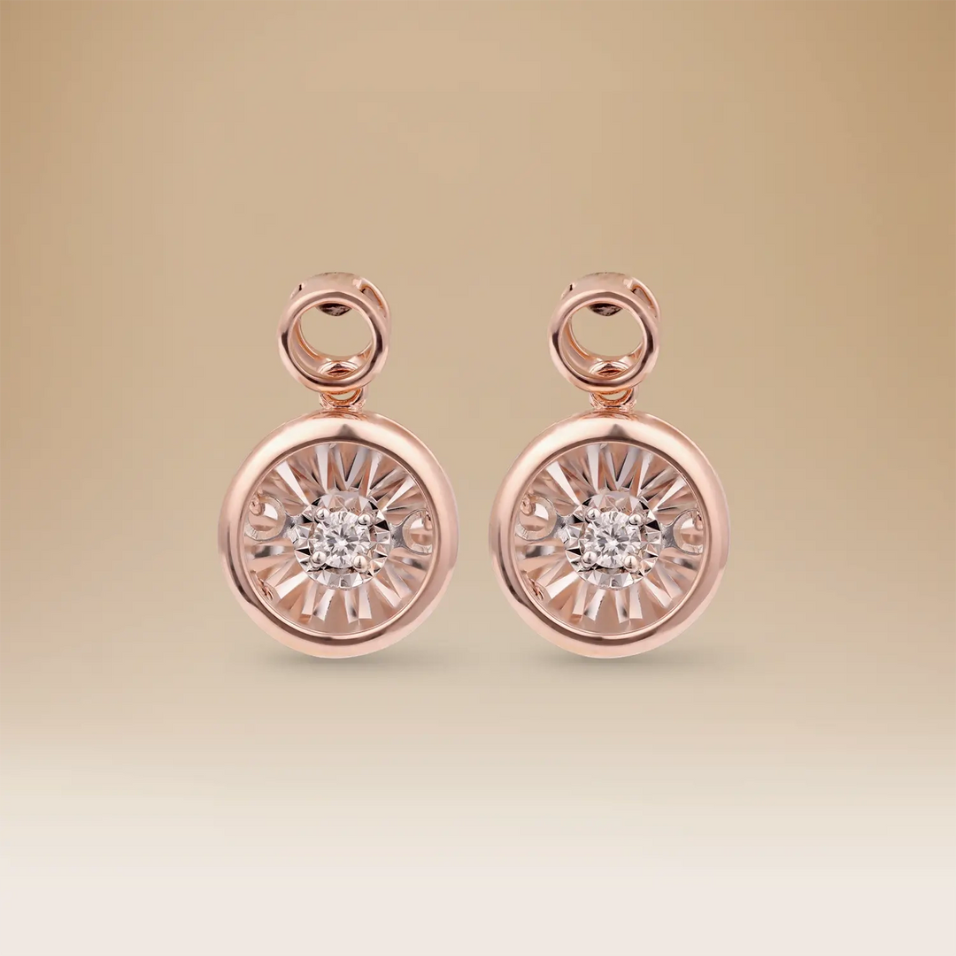 أقراط سيليستي أومنيا المميزة من الذهب الوردي عيار 18 والألماس