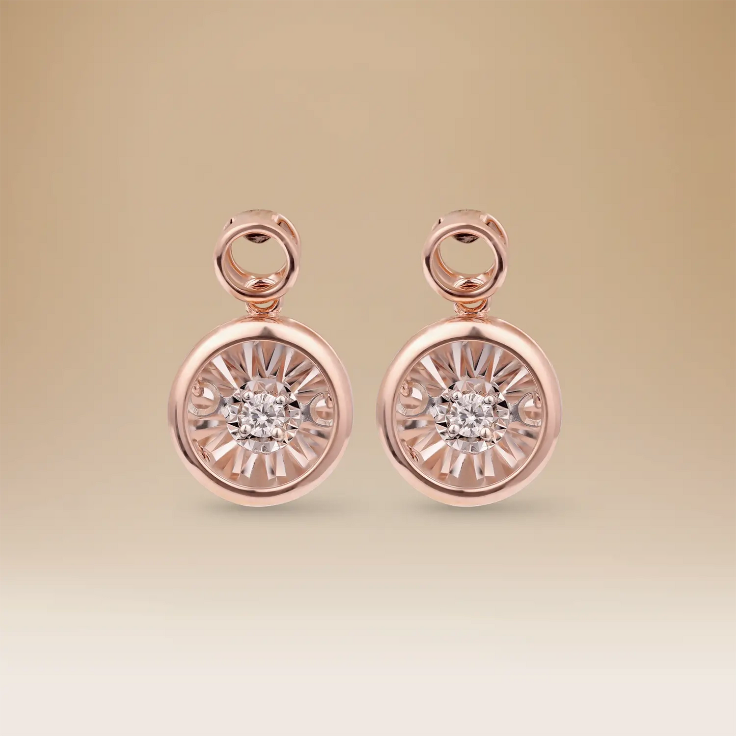 أقراط سيليستي أومنيا المميزة من الذهب الوردي عيار 18 والألماس