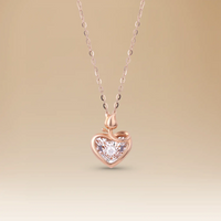 قلادة أومنيا هارت لومير من الذهب الوردي عيار 18 مع لمسة ألماس