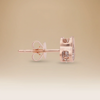 Omnia Signature Heart Earrings in 18K Rose Gold with Diamonds