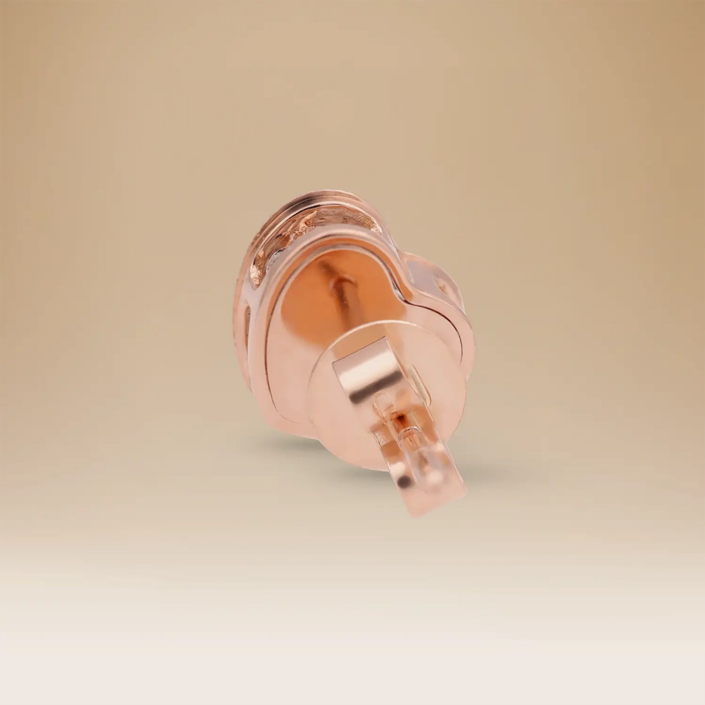 Omnia Signature Heart Earrings in 18K Rose Gold with Diamonds