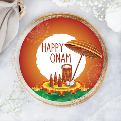 Onam Celebration Chocolate Photo Cake - Half Kg