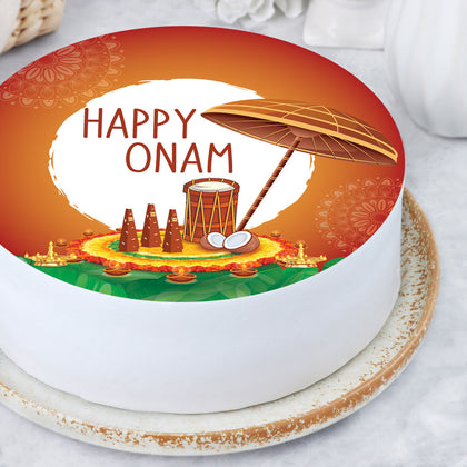 Onam Celebration Chocolate Photo Cake - Half Kg