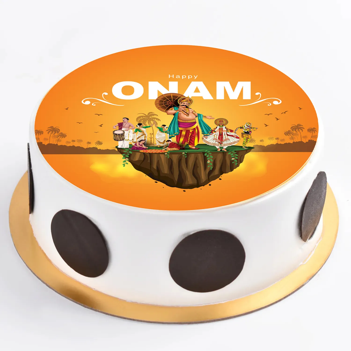 Delicious Onam Special Pineapple Chocolate Cake - Festive Photo Cream Delight