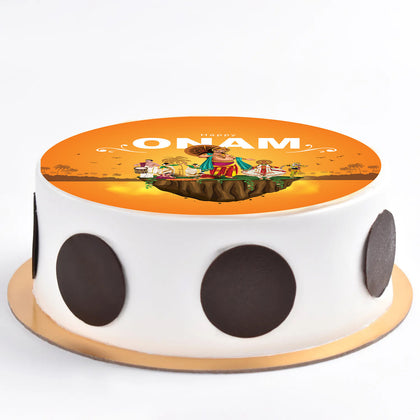 Delicious Onam Special Pineapple Chocolate Cake - Festive Photo Cream Delight