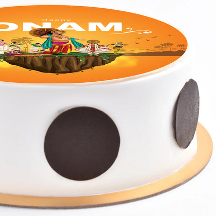 Delicious Onam Special Pineapple Chocolate Cake - Festive Photo Cream Delight