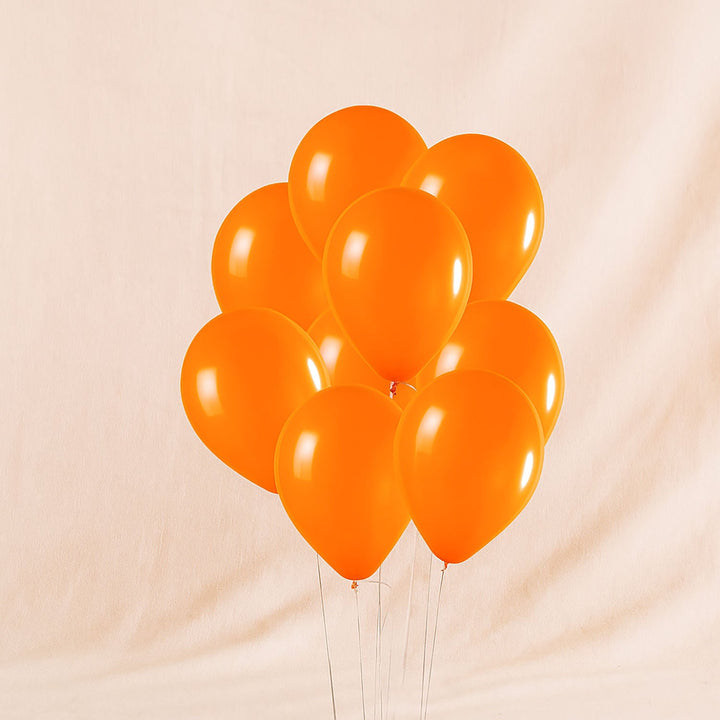 Vibrant Orange Helium Latex Balloons - Pack of 10 for Parties
