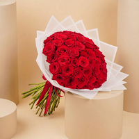 عناق الشغف: باقة فاخرة من 50 وردة حمراء