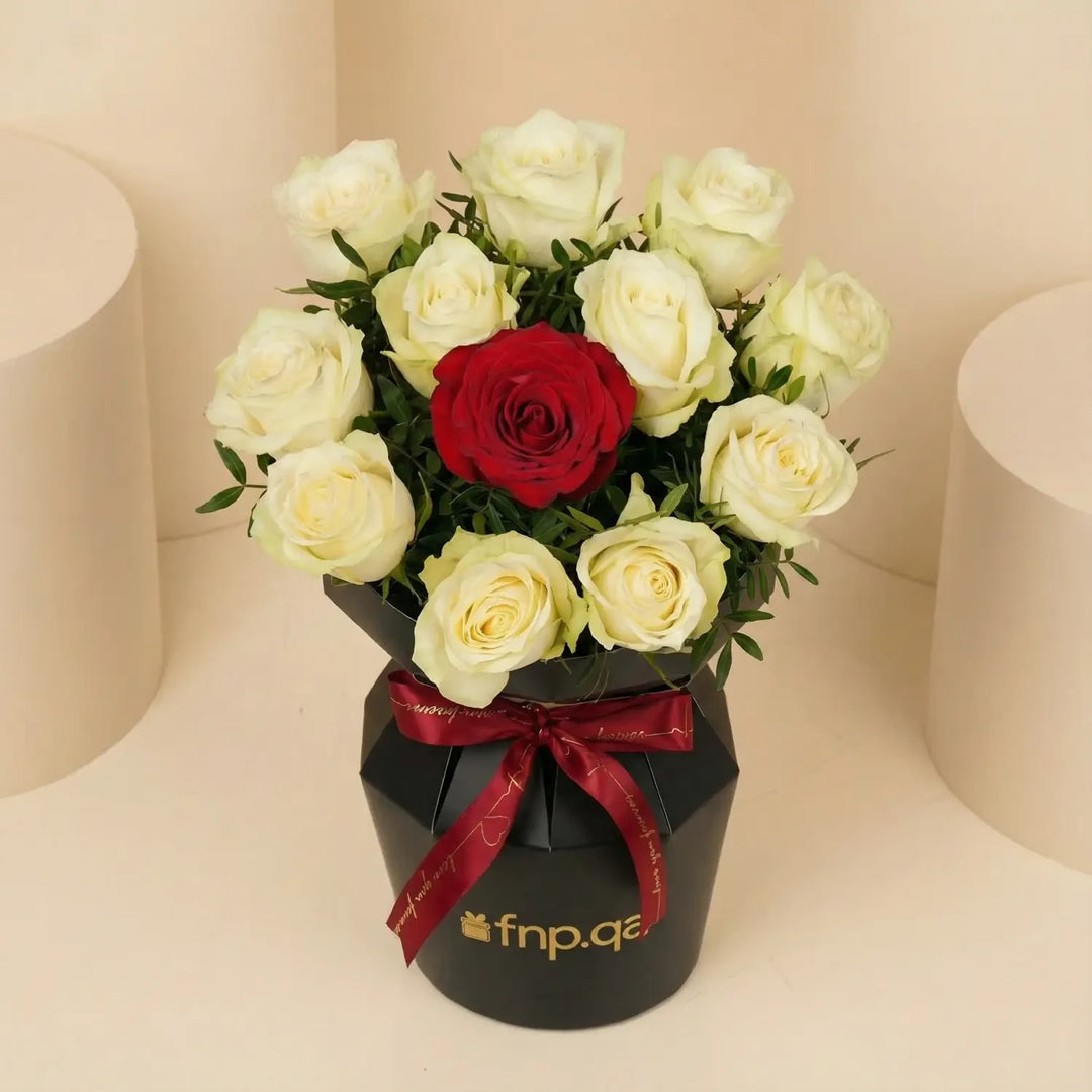 Elegant Peach & Red Rose