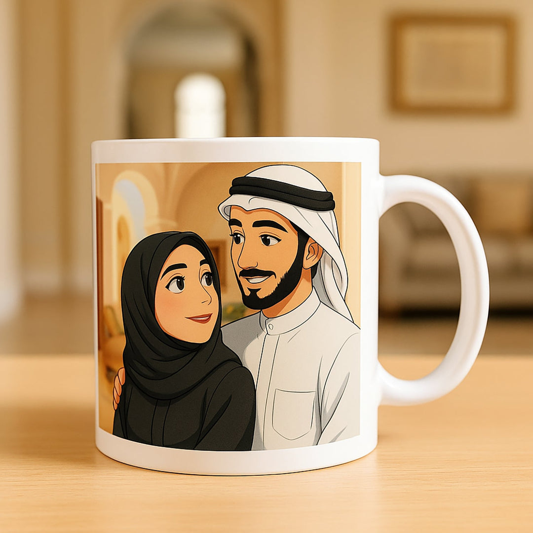 كوب زوجين مستوحى من جيبلي قابل للتخصيص - هدية مثالية للأحباء