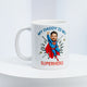 Personalized Superhero Caricature Mug for Dad - Customizable Gift